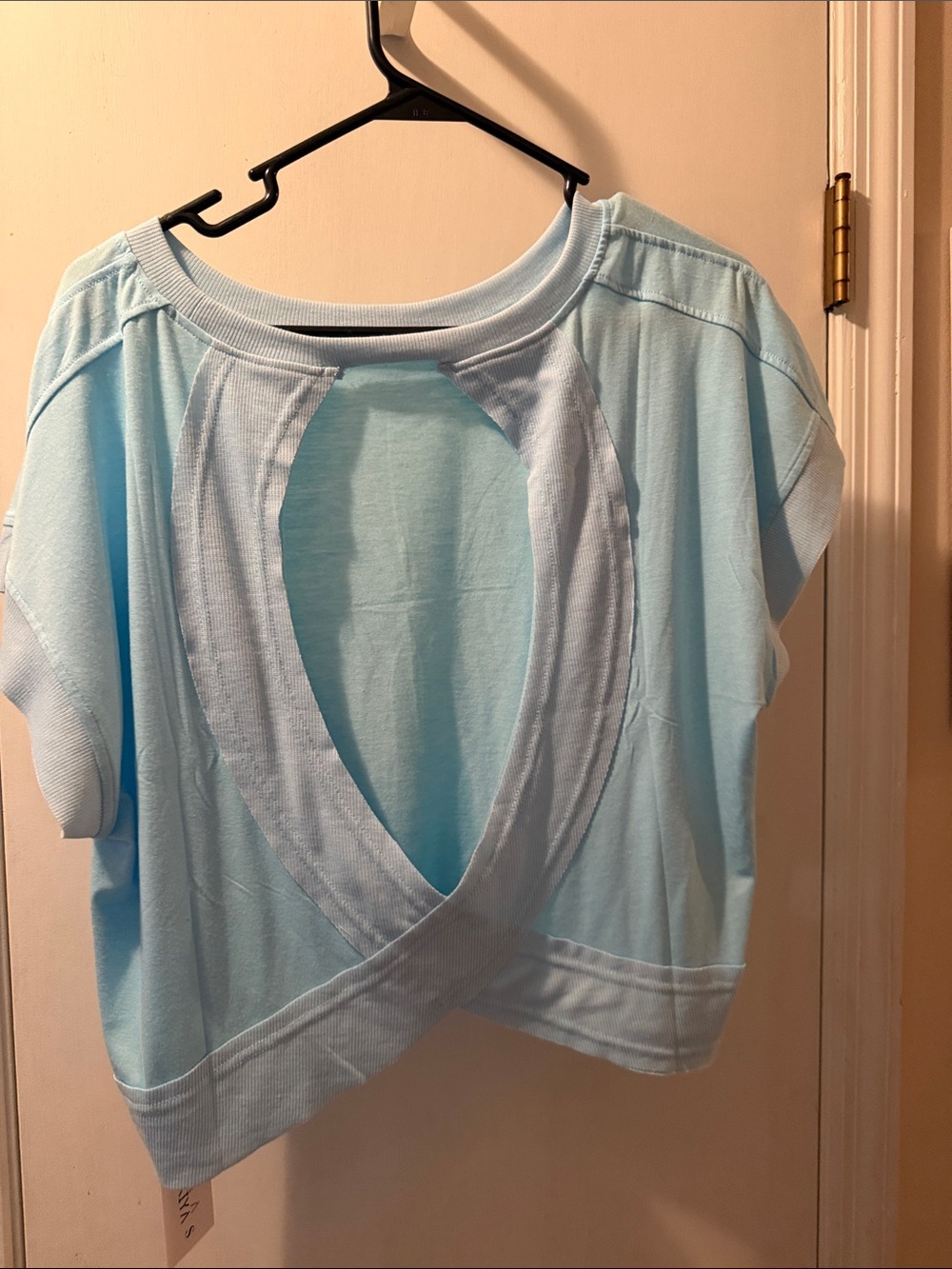 Light Blue Open-Back Women's Top